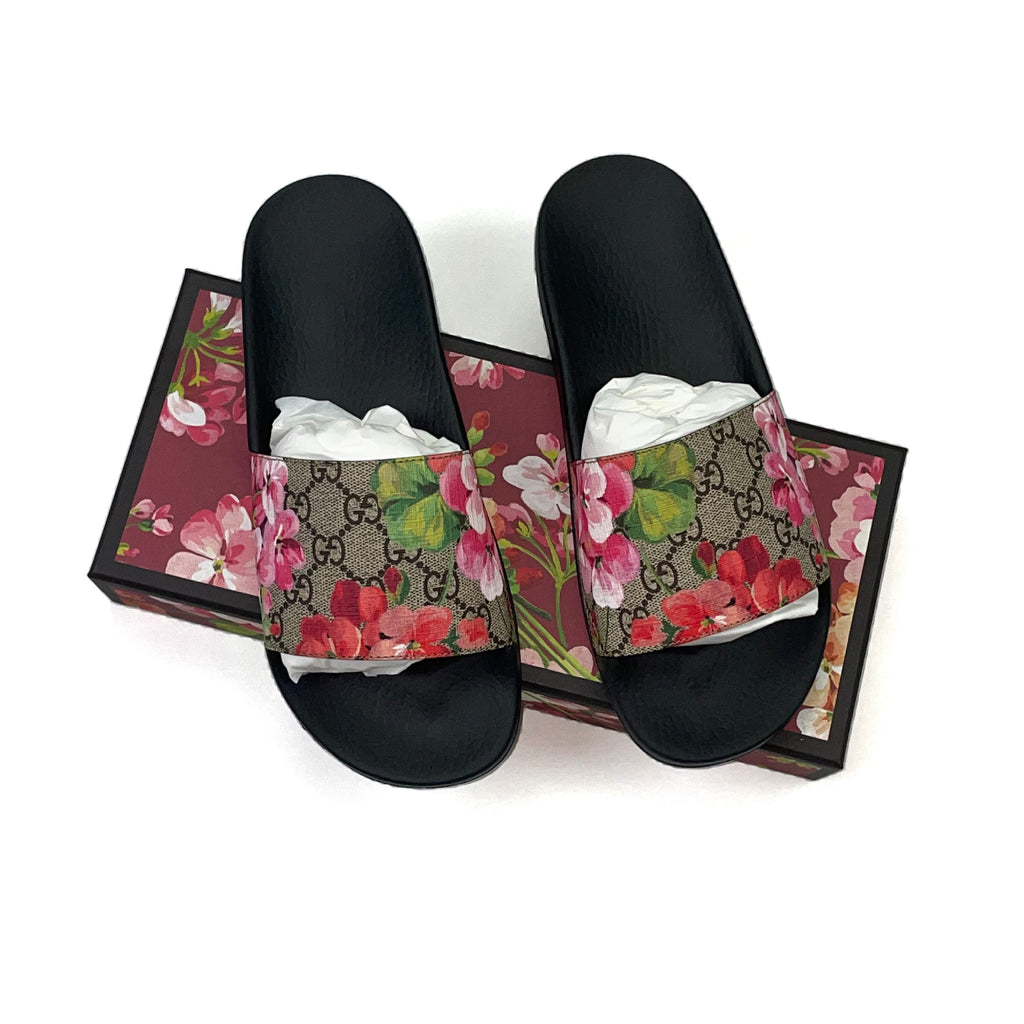 Gucci bloom discount sliders womens